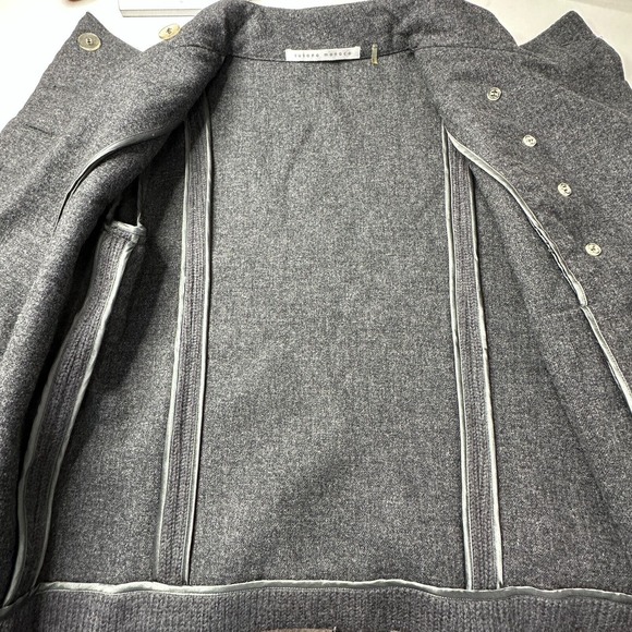 Susana Monaco Wool Double Breasted Cropped Coat Knitted Short Sleeves Small NWOT - Picture 8 of 11